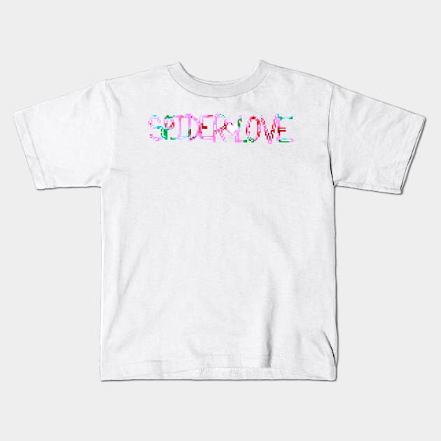 Spider Love V17 (Pixel) Kids T-Shirt by IgorAndMore